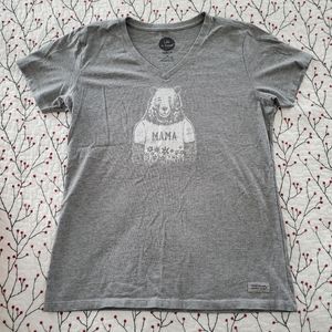 Life Is Good MAMA BEAR V-Neck T-shirt M